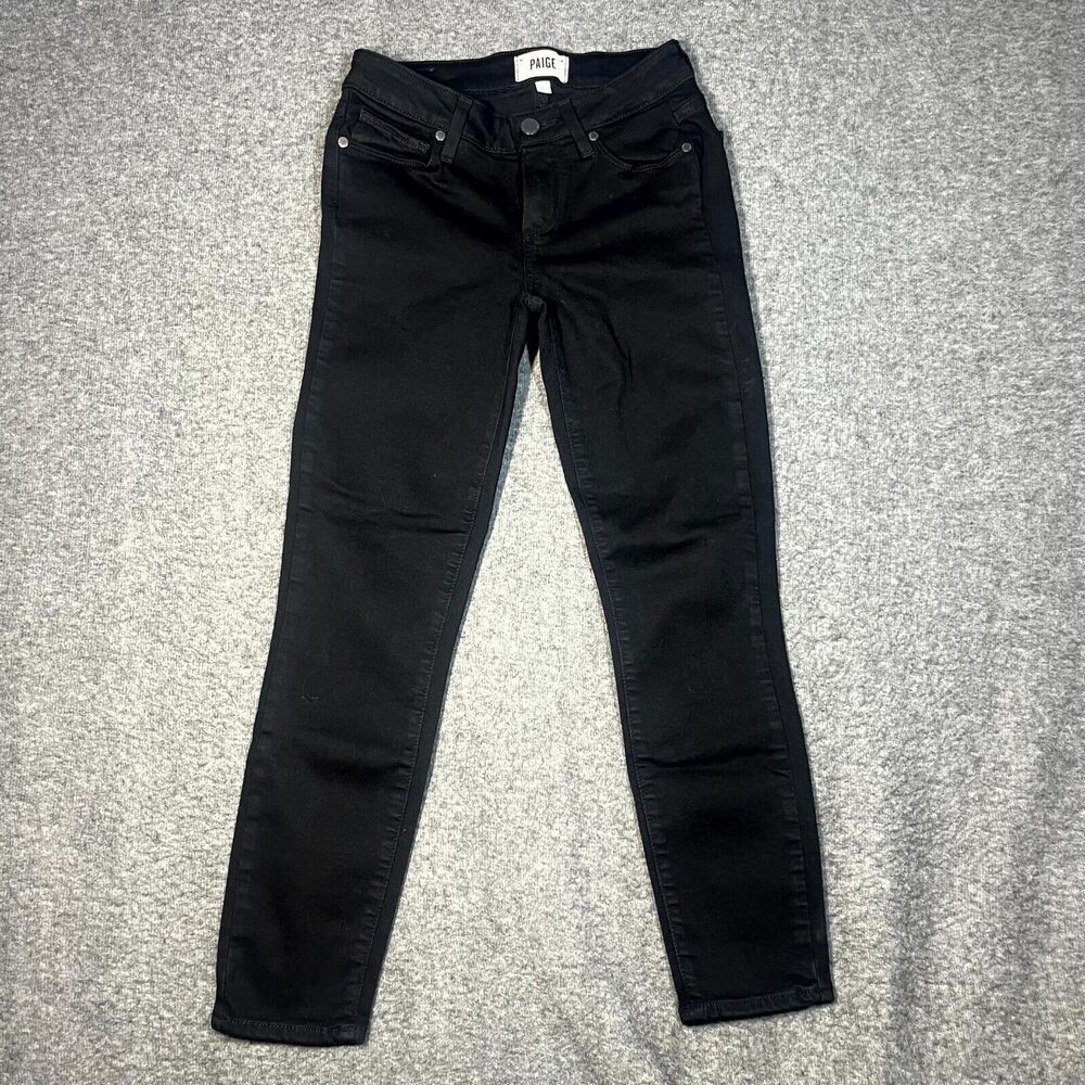 Paige Verdugo Crop Jeans Pants Womens Size 25 Black Tapered Casual Mom